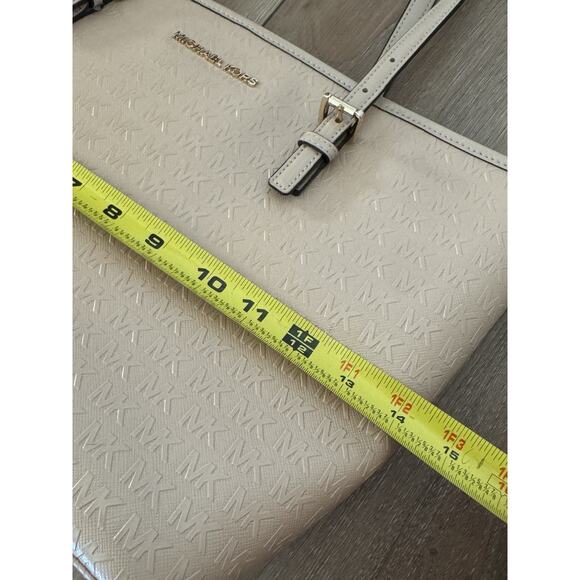 MICHAEL KORS Jet Set Travel Medium Oyster Tote Bag 38T8XTVT2A Patent Leather - Picture 15 of 16